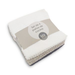 Set de 4 paños de cocina algodon 30cmx30cm