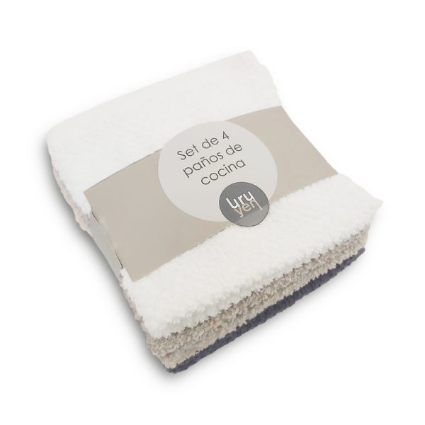 Set de 4 paños de cocina algodon 30cmx30cm