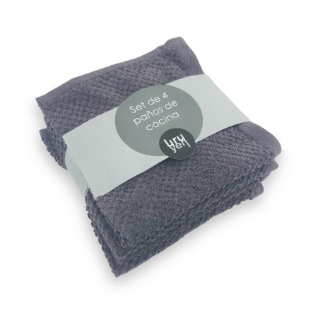 Set de 4 paños de cocina algodon 30 x 30cm