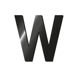 Letra W adhesiva de metal