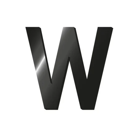 Letra W adhesiva de metal