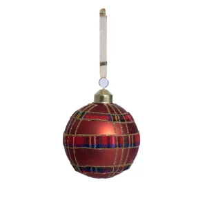 Bambalina de vidrio de rayas  8 cm