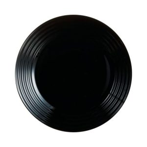 Plato para postre de vidrio opal 19 cm Harena color negro