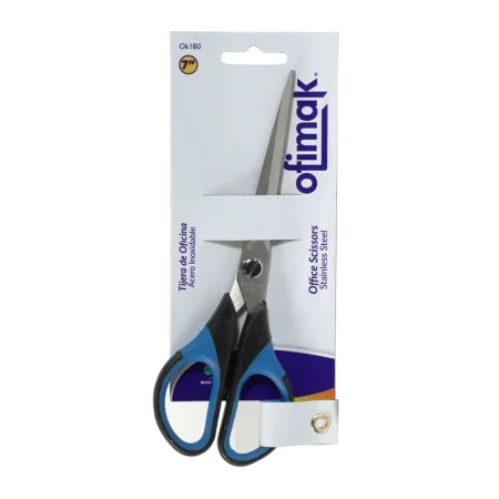 Tijera oficina 7" blister card con negro/azul