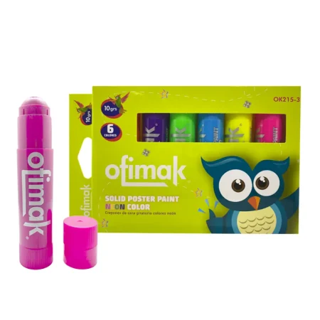 Creyones de cera giratorio colores neon 10 grs 6 piezas