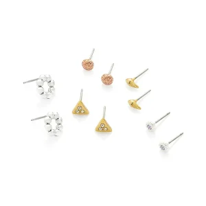 Set de cinco pares de zarcillos peque?os