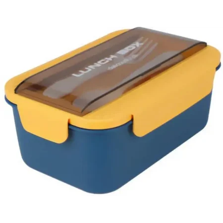 Contenedor de alimentos con cuchara y tenedor 21x13,6x8,6 cm