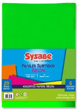 Block de 20 papeles surtidos neón
