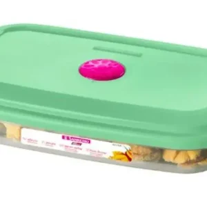 Contenedor herm?tico rectangular bajo de pl?stico 650ml en colores surtidos